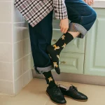 Qisin – chaussettes en coton pour femme, Style japonais, Harajuku, motif chien de dessin animé, mignonnes, mode Hipster, Skateboard, Art Animal