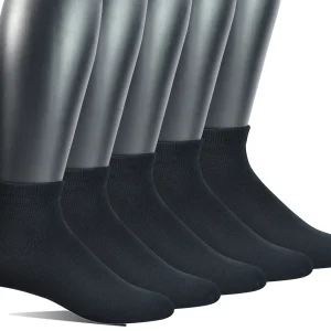 Chaussettes pour hommes 5 paires de chaussettes en bambou sans liaison en tricot plat pour diabétiques/habillées avec bout sans couture (grands et grands disponibles)