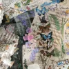 ensemble d'autocollants esthétiques fleur et papillon, pour scrapbooking, décoration photo, papeterie de décoration pour la maison, fournitures artisanales pour journal intime, diy bricolage