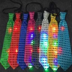 Hommes garçons noeud papillon LED clignotant éclairer paillettes cravate Club Bar fête de noël femmes noeud papillon cravates de mariage vacances cadeau couleur