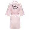 peignoir kimono rose en satin pour femme, robes de demoiselle d'honneur pour mère de la mariée