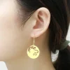 stainless steel fantasy round golden dragon hollow myth head lover perfect drop earrings jewelry for women