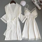 Sexy femmes rayonne Kimono peignoir blanc mariée demoiselle d’honneur Robe de mariée ensemble dentelle garniture vêtements de nuit décontracté maison vêtements de nuit Sexy femmes rayonne Kimono peignoir blanc mariée demoiselle d’honneur Robe de mariée ensemble dentelle garniture vêtements de nuit décontracté maison vêtements de nuit