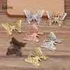 boyute accessoires de bijoux faits à la main, papillon en métal et laiton, filig123, 25x35mm, 50 pièces par lot