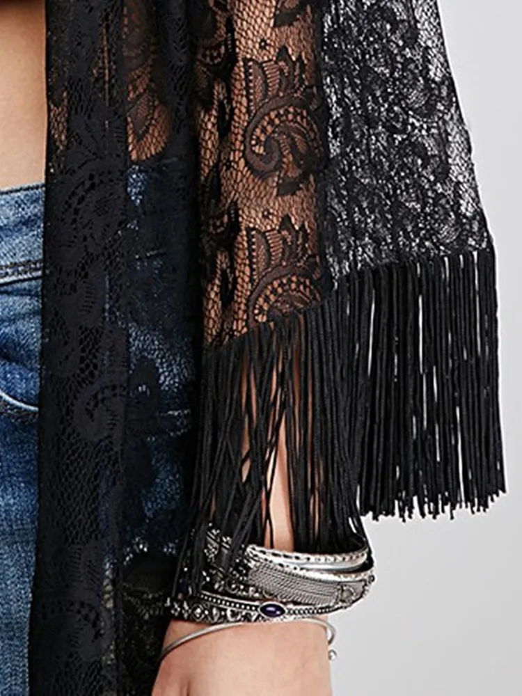 mwwiiwwm cardigan long à franges pour la plage, châle noir, multi taille 35, nouvelle collection Été 2019 mwwiiwwm cardigan long à franges pour la plage, châle noir, multi taille 35, nouvelle collection Été 2019