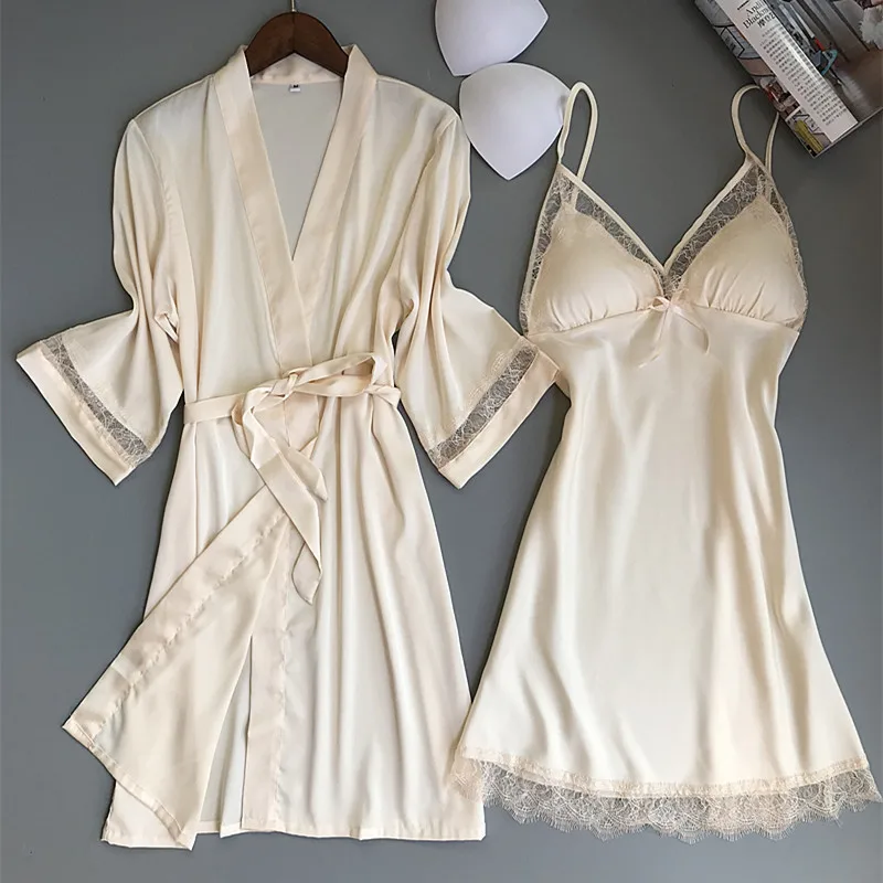 sexy femmes rayonne kimono peignoir blanc mariée demoiselle d'honneur robe de mariée ensemble dentelle garniture vêtements de nuit décontracté maison vêtements de nuit sexy femmes rayonne kimono peignoir blanc mariée demoiselle d'honneur robe de mariée ensemble dentelle garniture vêtements de nuit décontracté maison vêtements de nuit