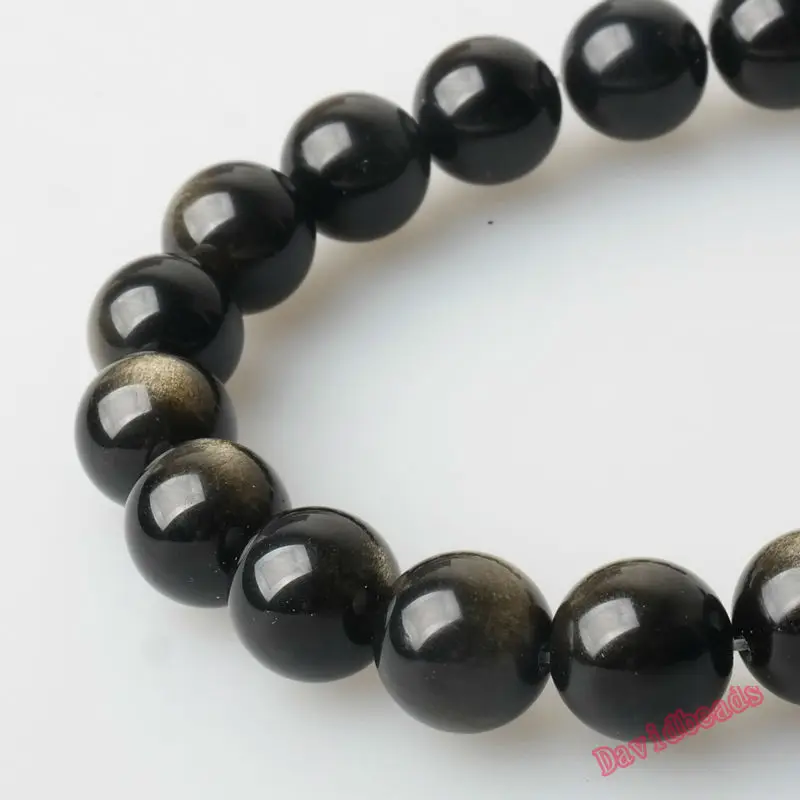 perles en pierre véritable d'obsidienne couleur or naturel, pour la fabrication de bijoux, breloques, accessoires de bracelet perles en pierre véritable d'obsidienne couleur or naturel, pour la fabrication de bijoux, breloques, accessoires de bracelet