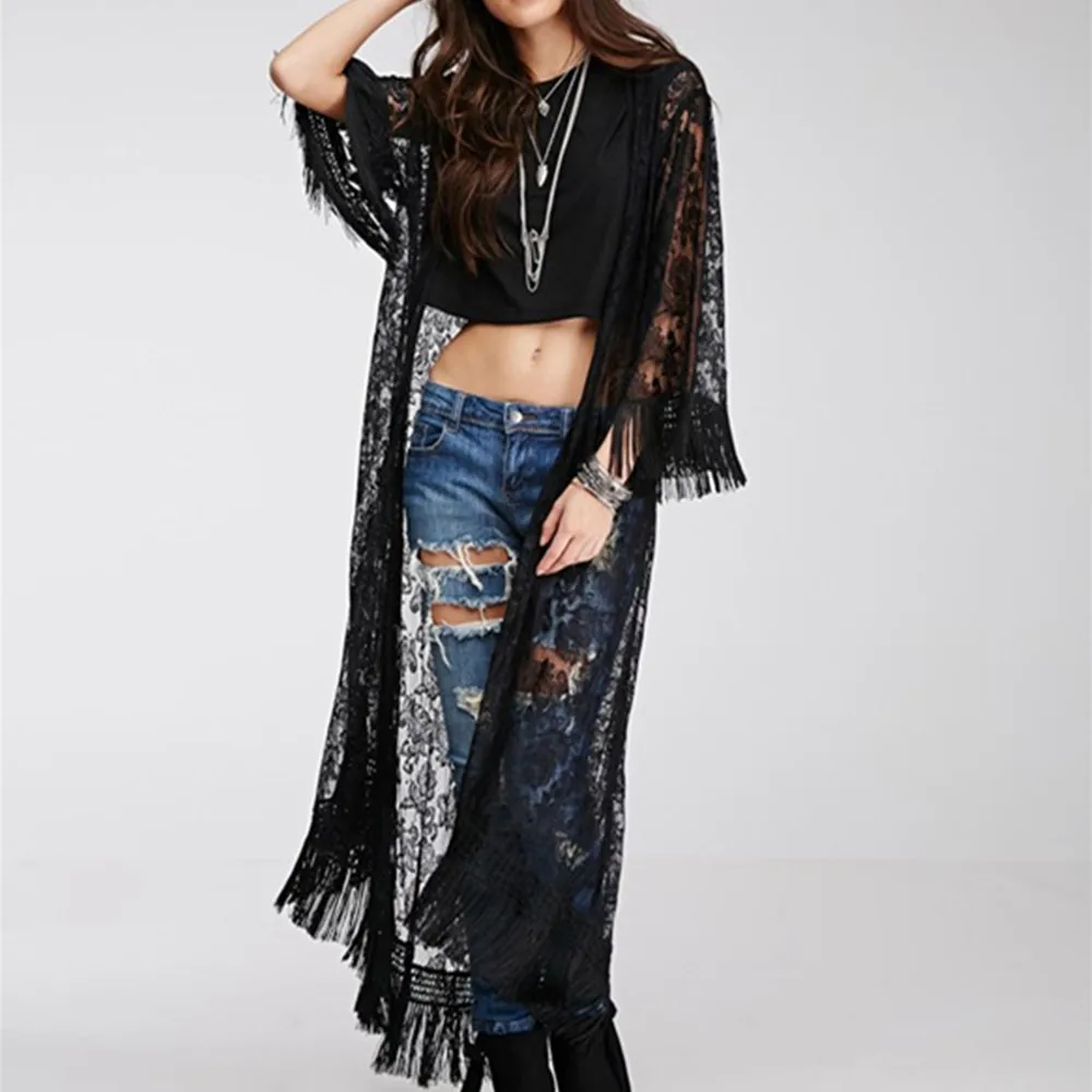 mwwiiwwm cardigan long à franges pour la plage, châle noir, multi taille 35, nouvelle collection Été 2019 mwwiiwwm cardigan long à franges pour la plage, châle noir, multi taille 35, nouvelle collection Été 2019
