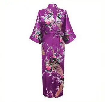 Robes Kimono en Satin pour Femmes, Motif Floral, Demoiselles d’Honneur, Longue Robe de Mariée, 2015 Robes Kimono en Satin pour Femmes, Motif Floral, Demoiselles d’Honneur, Longue Robe de Mariée, 2015