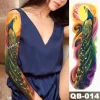 grand bras manches tatouage japonais geisha serpent imperméable temporaire tatto autocollant lotus paon fille tatoo art corporel femmes