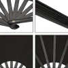 grand ventilateur pliant en nylon, ventilateur de chapelle chinois kung fu tai, ventilateur à main pour par, décoration noire, déterminer, 2 pièces