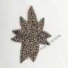 appliques de fleurs perlées faites à la main avec pistolet affamé, perles brunes pour manteau de femmes, sacs de vêtements, décoration de cheveux, 4 pièces/lot