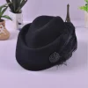 australien chapeaux Élégant laine plume arc hôtesse de l'air blanc femmes de fedora caps formelle dame chapeau royal style domechapeu