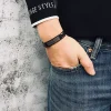bracelet en métal en acier inoxydable pour hommes, bracelets de prière du seigneur chrétien, langue latine, japonaise et coréenne