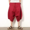 short de samouraï japonais en coton et lin pour homme, sarouel, hakama, 5 couleurs, grande taille, Été