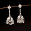 Boucles d’oreilles indiennes classiques en argent pour femmes, bijoux bohèmes pour dames, boucles d’oreilles Jhumka pour documents gitanes, rétro, égyptien, cloche ronde, pompon long Boucles d’oreilles indiennes classiques en argent pour femmes, bijoux bohèmes pour dames, boucles d’oreilles Jhumka pour documents gitanes, rétro, égyptien, cloche ronde, pompon long