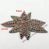 appliques de fleurs perlées faites à la main avec pistolet affamé, perles brunes pour manteau de femmes, sacs de vêtements, décoration de cheveux, 4 pièces/lot