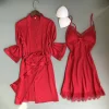 sexy femmes rayonne kimono peignoir blanc mariée demoiselle d'honneur robe de mariée ensemble dentelle garniture vêtements de nuit décontracté maison vêtements de nuit