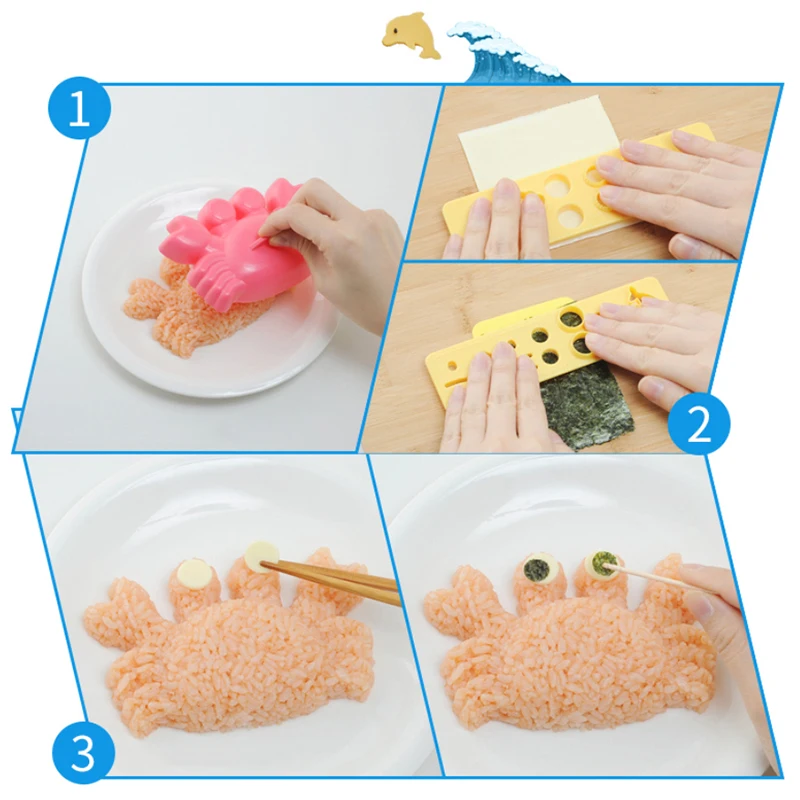 ensemble de fabrication de sushis kawaii, moule en forme de riz onigiri, gadgets alimentaires japonais mignons, outils exécutifs de sushi, accessoires de décoration de bento, bricolage ensemble de fabrication de sushis kawaii, moule en forme de riz onigiri, gadgets alimentaires japonais mignons, outils exécutifs de sushi, accessoires de décoration de bento, bricolage