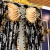 rideau jacquard de luxe, noir, argent, gris, pour salon, chambre à coucher, hall d'entrée, nouvelle collection 2018