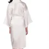 robes kimono en satin pour bébé fille, vêtements de nuit, peignoir de mariage, motif floral