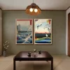 affiche de paysage traditionnel japonais, toile d'art imprimée, peinture sur toile de style japonais, image murale, décoration de maison