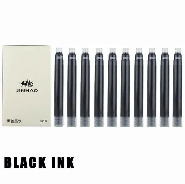 jinhao – cartouches d'encre bleue et noire pour stylo plume, lot de 25 pièces, haute qualité jinhao – cartouches d'encre bleue et noire pour stylo plume, lot de 25 pièces, haute qualité