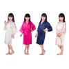 robes kimono en satin pour bébé fille, vêtements de nuit, peignoir de mariage, motif floral