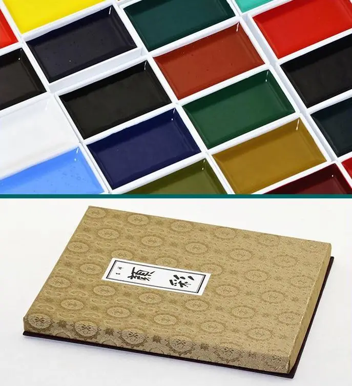 sakura kissho ensemble de peinture pigmentée pour aquarelle solide japonaise originale sakura kissho ensemble de peinture pigmentée pour aquarelle solide japonaise originale