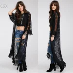 MwWiiWwM-Cardigan Long à Franges pour la Plage, Châle Noir, Multi-taille 35, Nouvelle Collection Été 2019 MwWiiWwM-Cardigan Long à Franges pour la Plage, Châle Noir, Multi-taille 35, Nouvelle Collection Été 2019