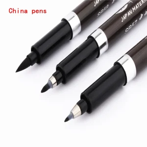 Stylo de calligraphie, matériau japonais, brosse en fourrure douce pour signature, mots chinois, papeterie d’apprentissage, fournitures scolaires et de bureau, marqueurs artistiques Stylo de calligraphie, matériau japonais, brosse en fourrure douce pour signature, mots chinois, papeterie d’apprentissage, fournitures scolaires et de bureau, marqueurs artistiques