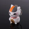 maneki neko japonais chat chanceux gros chat porte clés fourrure pom pom femmes en cuir bibelot porte clés en métal sac de voiture pendentif charme d42