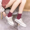 style coréen harajuku bonbons coton chaussettes femmes mignon court cheville chaussettes jaune bleu violet vert rouge noir chaussettes pour filles cadeau