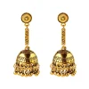 boucles d'oreilles indiennes classiques en argent pour femmes, bijoux bohèmes pour dames, boucles d'oreilles jhumka pour documents gitanes, rétro, égyptien, cloche ronde, pompon long