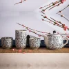 bouilloire chinoise en céramique de style japonais, ensemble de théière colorée sous glaçure peinte à la main avec pot et tasses pour service à thé de thanksgiving