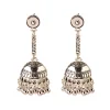 boucles d'oreilles indiennes classiques en argent pour femmes, bijoux bohèmes pour dames, boucles d'oreilles jhumka pour documents gitanes, rétro, égyptien, cloche ronde, pompon long
