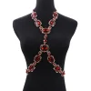 2025 nouvelle mode grande chaîne de taille en verre chaînes de corps collier bijoux femmes déclaration indienne longue cristal strass collier
