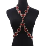2025 nouvelle mode grande chaîne de taille en verre chaînes de corps collier bijoux femmes déclaration indienne longue cristal strass collier 2025 nouvelle mode grande chaîne de taille en verre chaînes de corps collier bijoux femmes déclaration indienne longue cristal strass collier