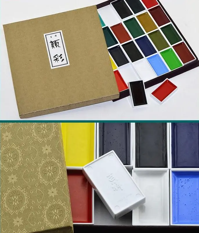 sakura kissho ensemble de peinture pigmentée pour aquarelle solide japonaise originale sakura kissho ensemble de peinture pigmentée pour aquarelle solide japonaise originale