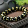 Bracelet en obsidienne en or noir naturel, 6 Six mots, pour femmes et hommes, 10mm, 12mm, 14mm, 16mm, 18mm, perles rondes extensibles en pierre AAAAAA Bracelet en obsidienne en or noir naturel, 6 Six mots, pour femmes et hommes, 10mm, 12mm, 14mm, 16mm, 18mm, perles rondes extensibles en pierre AAAAAA