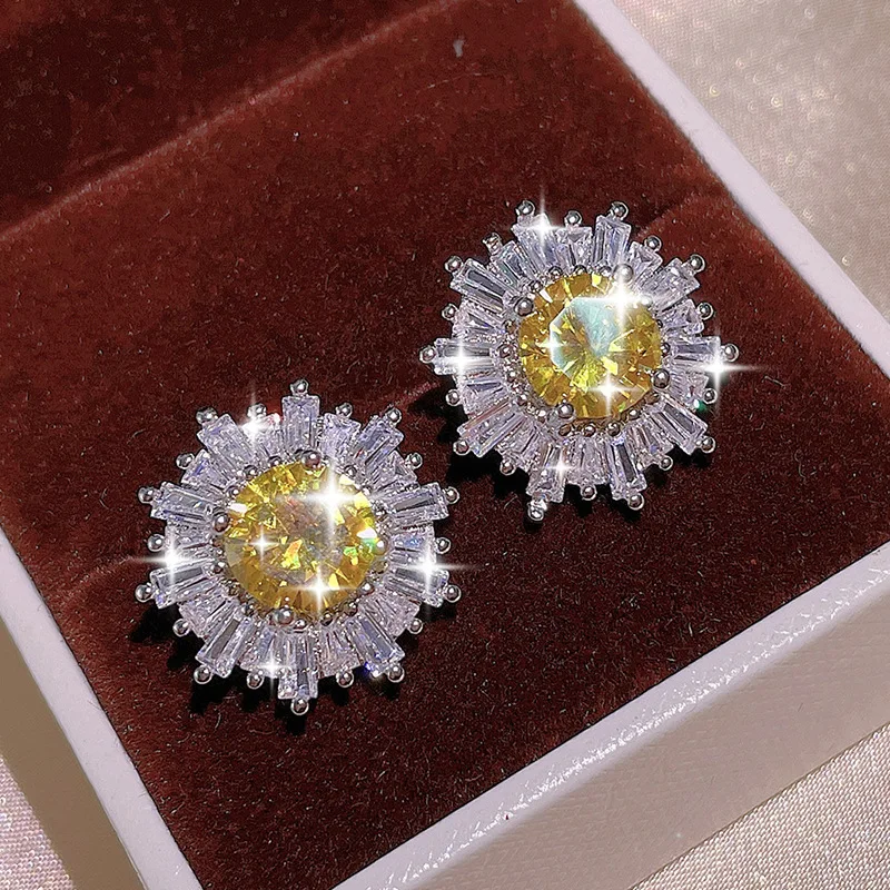 ensemble de bijoux en zircon pour femmes, diamant complet, jaune aaaa brillant, collier, bague, boucles d'oreilles, bijoux de mariée, 925 ensemble de bijoux en zircon pour femmes, diamant complet, jaune aaaa brillant, collier, bague, boucles d'oreilles, bijoux de mariée, 925