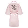 peignoir kimono rose en satin pour femme, robes de demoiselle d'honneur pour mère de la mariée