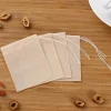 sachets de thé en papier biodégradable, 100 pièces, avec cordon de serrage, filtre écologique, sachets de thé vides, feuilles mobiles, poudre de thé, médecine à base de plantes