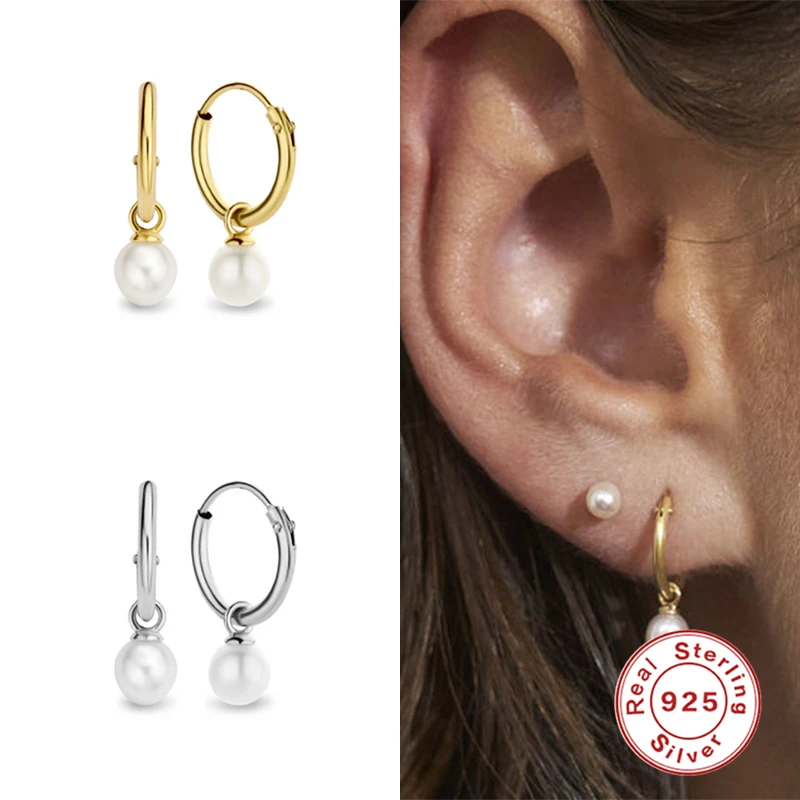 boucles d'oreilles en argent sterling 925 pour femmes, pendentif en perle coréenne, cadeau d'anniversaire de mariage, fine, brincos boucles d'oreilles en argent sterling 925 pour femmes, pendentif en perle coréenne, cadeau d'anniversaire de mariage, fine, brincos