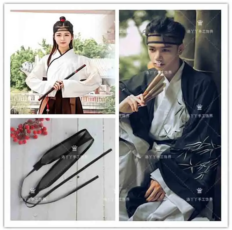 Bandeau de sauna Hanfu pour hommes et femmes, bandage frontal vintage, coiffure chinoise des Prairies, mode Bandeau de sauna Hanfu pour hommes et femmes, bandage frontal vintage, coiffure chinoise des Prairies, mode