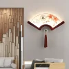 applique murale led en bois en forme d'éventail, applique murale japonaise rétro, porche chinois, salon, loft décoratif, allée de chambre