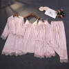 peignoir kimono sexy en dentelle pour femme, robe en satin rose, vêtements de nuit décontractés, printemps et Été, nouvelle collection