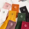 Chaussettes de dessin animé visage souriant drôle harajuku femmes kawaii mignon heureux streetwear coton femme chaussette kobieta skarpety femme chaussettes