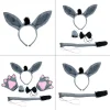 Ensemble de gants de queue antarctique pour adultes, bande de sauna, cerceau de cheveux, cosplay d&rsquo;Halloween, bande d&rsquo;animaux de dessin animé, festival, fête