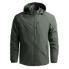 veste de randonnée à capuche pour homme, coupe vent imperméable, manteau d'hiver décontracté, cape militaire tactique, techwear, 2022